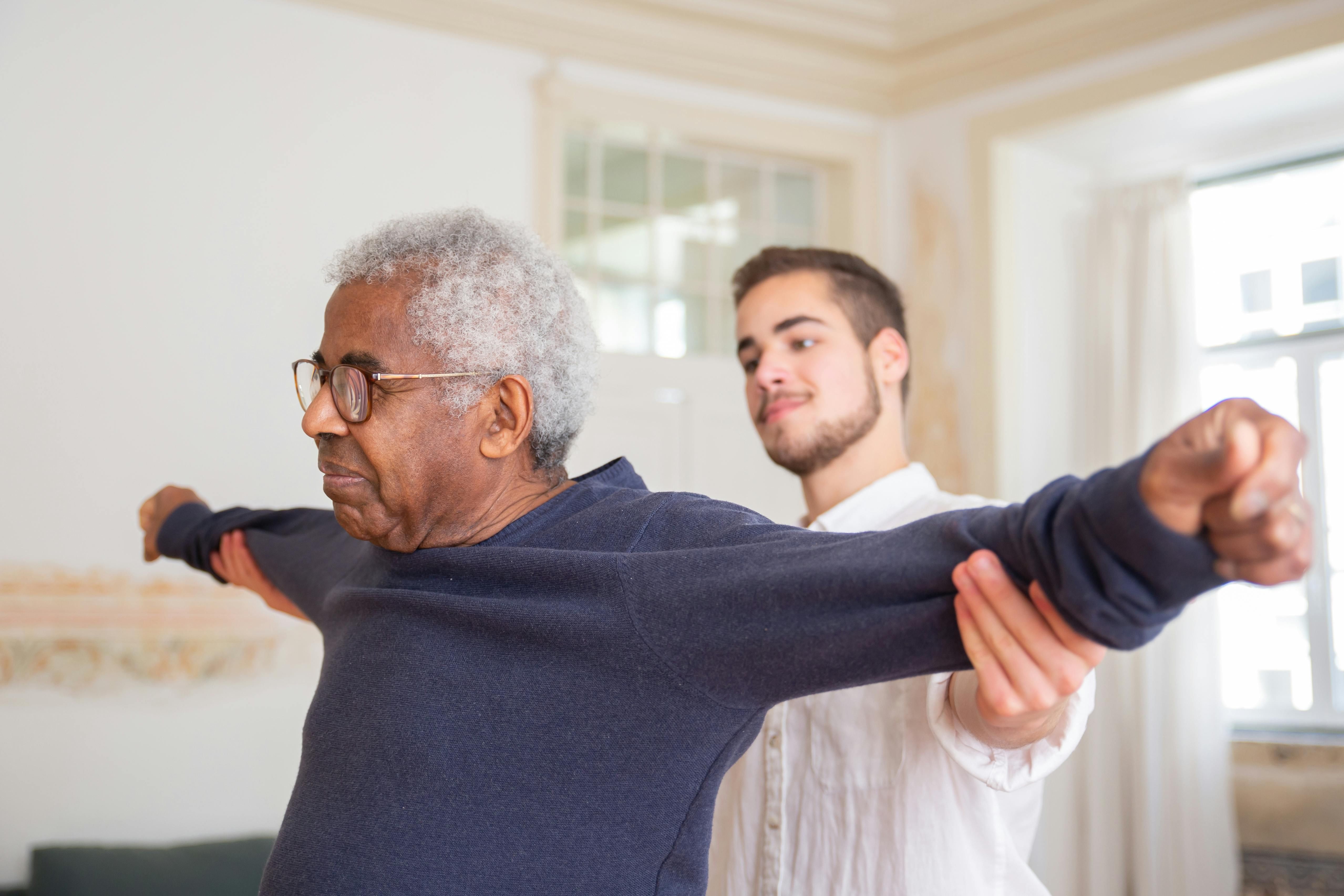 Resident in physical therapy session at The Waters of Dillsboro-Ross Manor